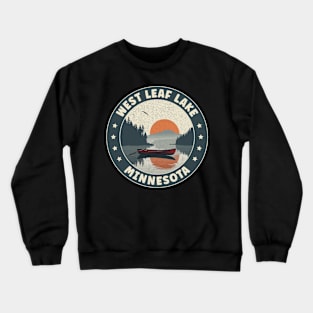 West Leaf Lake Minnesota Sunset Crewneck Sweatshirt